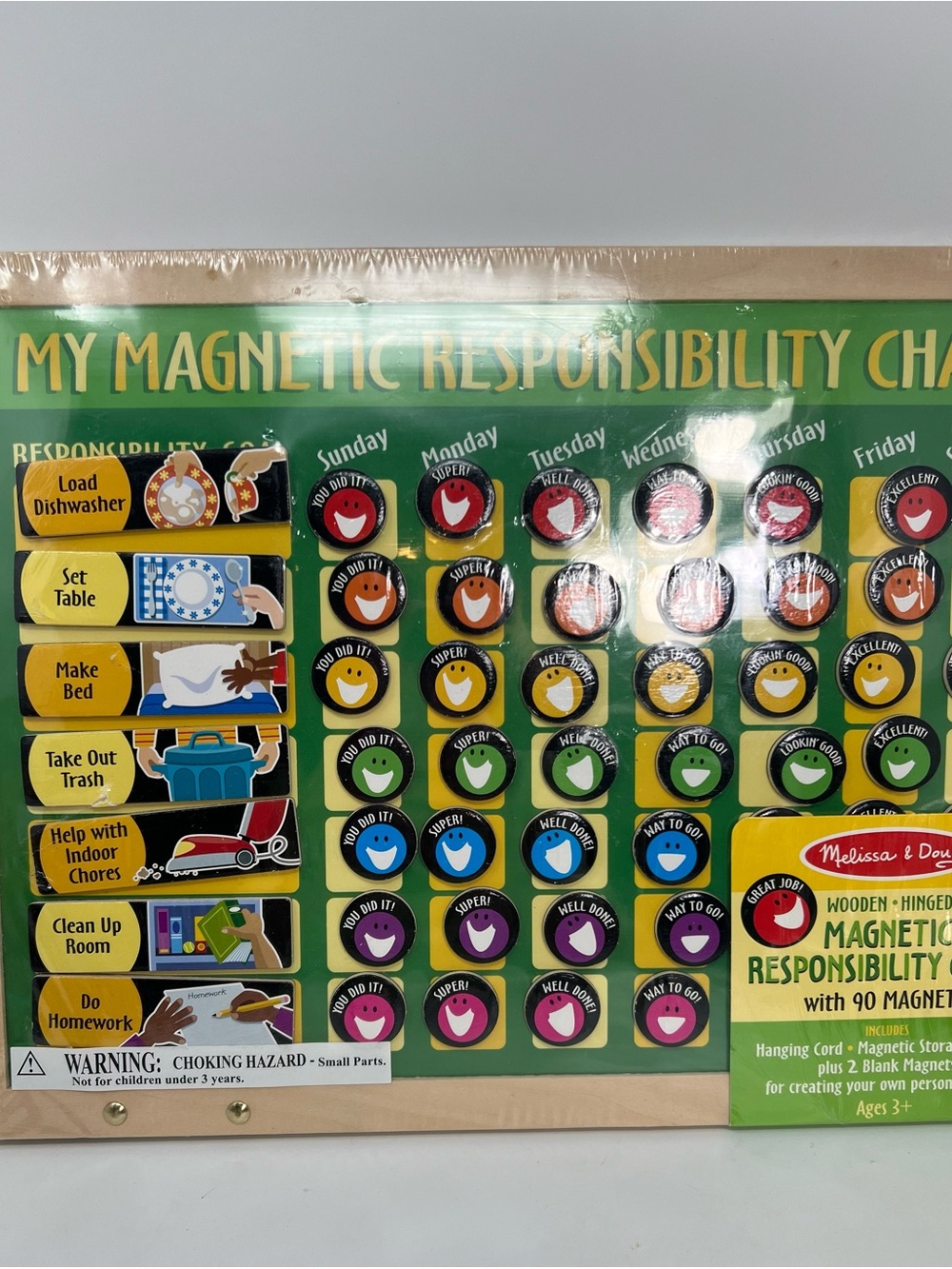 Melissa & Doug Wooden Magnetic My Responsibility Chore Chart - Brand New Sealed
